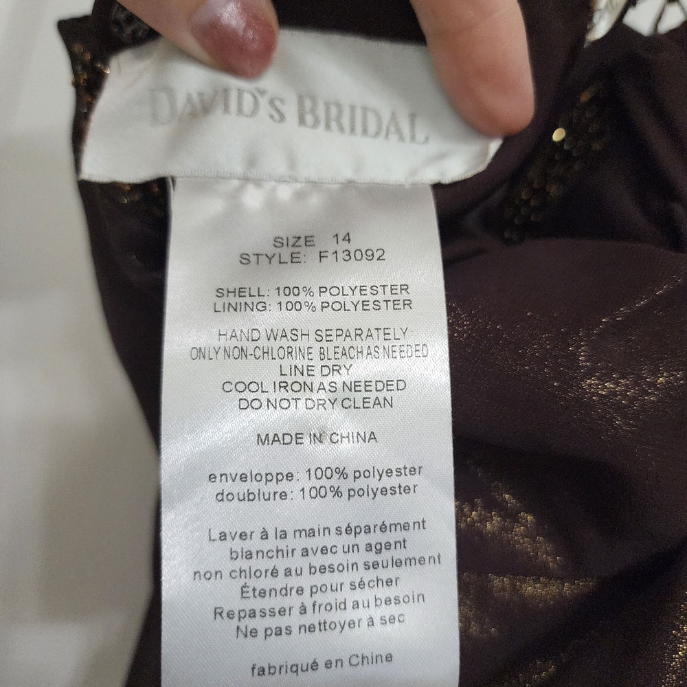 David's Bridal Strapless Brown Gown - Picture 5 of 5